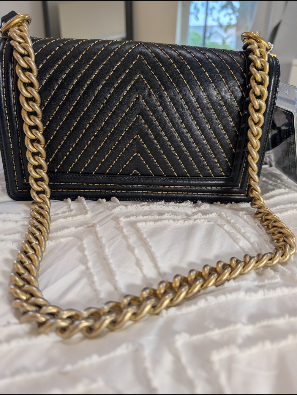 CHANEL Black Chevron Quilted Shoulder Bag Karl lagerfeld Edition - Picture 9 of 10